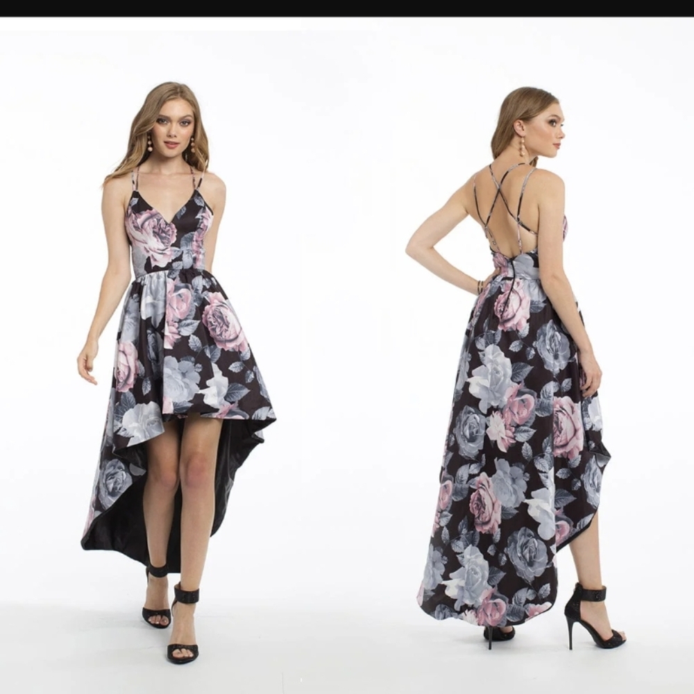 Sequin Hearts Hi Low Dark Floral Whimsigoth Hi Low Maxi Dress Juniors 5 Prom
